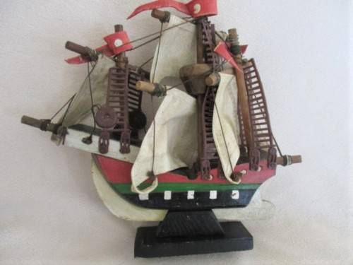 TWO LOVELY WOODEN BOATS WITH GREAT DETAIL FOR A BOY'S ROOM