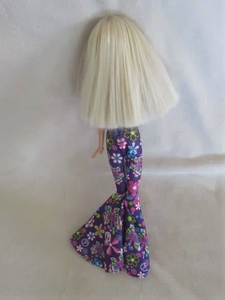 STUNNING MATTEL BARBIE DOLL WITH BANGS AND "REAL" LASHES IN THE CUTEST 1960's STYLE BELL BOTTOMS!