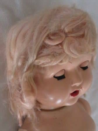 VERY LARGE 67CM TALL ANTIQUE COMPOSITION DOLL WITH RARE WIND-UP CRIER/TALKER MARKED "40" BEHIND HEAD