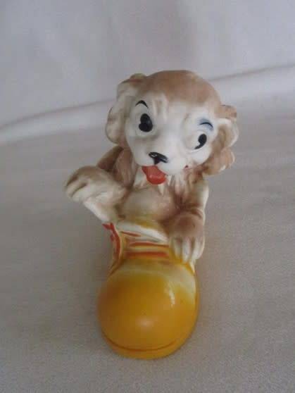 ADORABLE VINTAGE RUBBER PUP IN BOOT