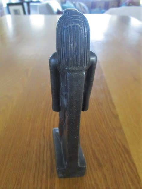 BLACK RESIN FIGURINE OF EGYPTIAN GOD HORUS - 19CM TALL - SIGNED