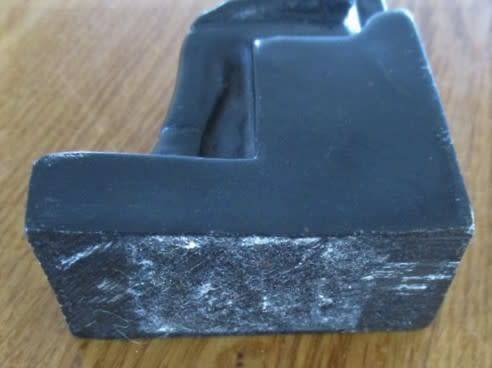 BLACK RESIN PAPER WEIGHT FIGURINE OF EGYPTIAN GOD BASTET - 12CM TALL - SIGNED