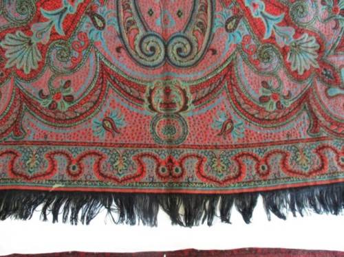 A BEAUTIFUL SQUARE (REVERSABLE) MIDDLE EASTERN  PIANO SHAWL/TABLE CLOTH - KASHMIR?
