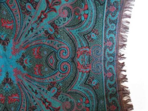 A BEAUTIFUL SQUARE (REVERSABLE) MIDDLE EASTERN  PIANO SHAWL/TABLE CLOTH - KASHMIR?