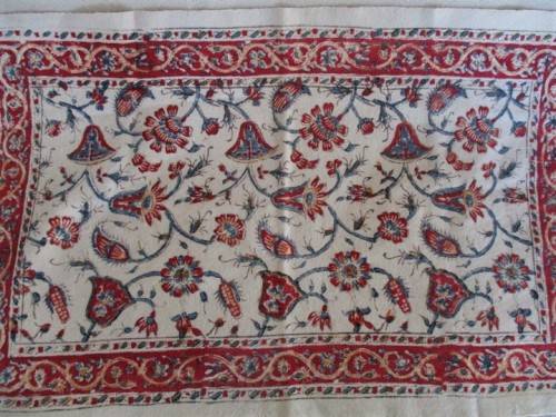 VINTAGE HAND PRINTED (NATURAL DYED) PERSIAN/IRANIAN MESHKAT RUNNER - SIGNED