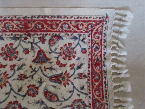 VINTAGE HAND PRINTED (NATURAL DYED) PERSIAN/IRANIAN MESHKAT RUNNER - SIGNED