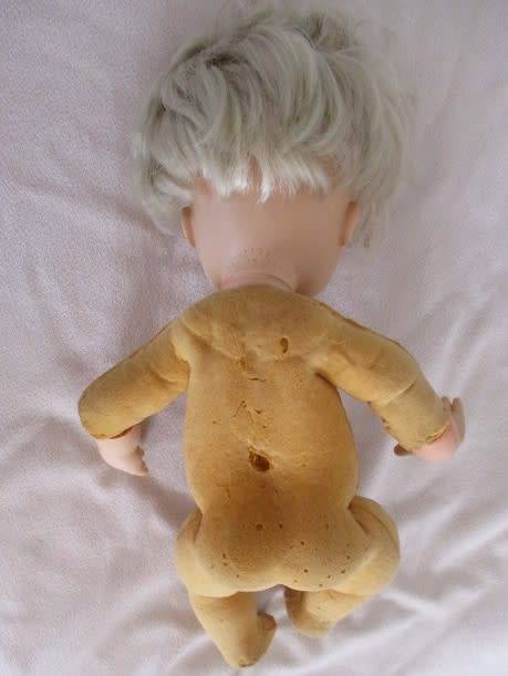 EXTREMELY RARE VINTAGE RATTI, ITALY BABY DOLL WITH POSEABLE FOAM BODY AND THE CUTEST FACE