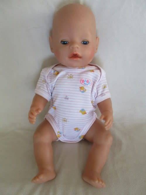 MORE BARGAINS -  42CM TALL ZAPF CREATIONS BABY BORN DOLL WITH BABY BORN BABY-GRO AND T-SHIRT