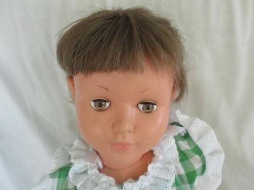 FOR GUNNEMAL ONLY - 72CM TALL VINTAGE WALKING DOLL WITH OLD WOODEN WALKING MECHANISM