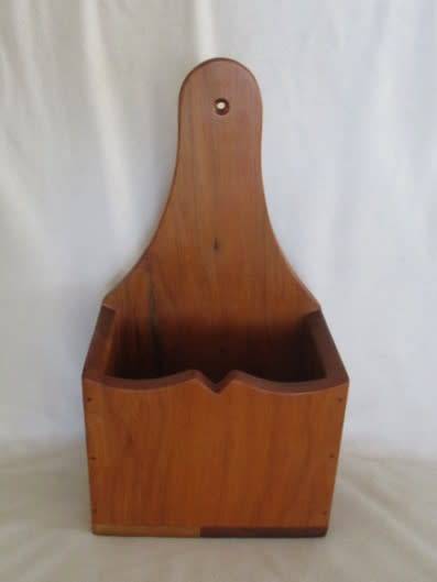 FOR ELEANOR ONLY - SOLID WOODEN WALL-HANGING SALT 'BOX' - GREAT FOR KITCHEN HERBS!