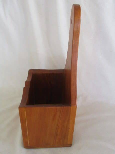 FOR ELEANOR ONLY - SOLID WOODEN WALL-HANGING SALT 'BOX' - GREAT FOR KITCHEN HERBS!