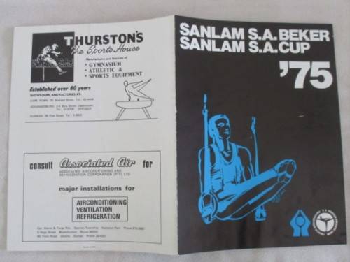 THREE VINTAGE 1970`s S.A. CUP GYMNASTICS SOUVENIR PROGRAMMES (COVER SKETCHES - ERNST DE JONG)