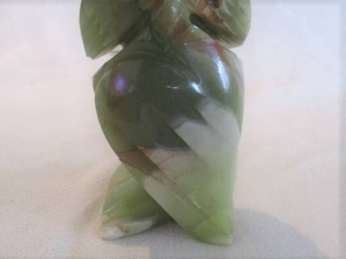 LARGE OWL CARVED OUT OF SEMI-PRECIOUS STONE