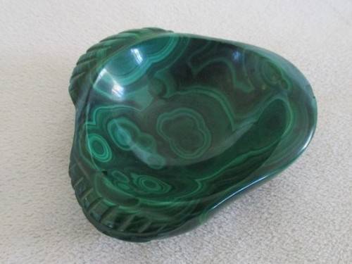 A BEAUTIFUL SMALL MALACHITE EGG IN MALACHITE "NEST"