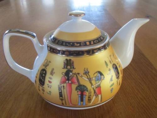 EXQUISITE FATHI MAHMOUD PATE ET EMAIL LIMOGES EGYPTIAN TEAPOT IN EXCELLENT CONDITION