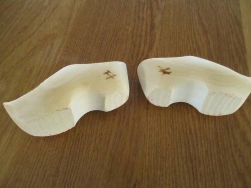 RELISTED - TWO SMALL, DECORATIVE WOODEN DUTCH CLOGS