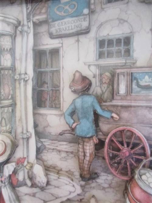 VINTAGE ANTON PIECK 3D SHADOW BOX  ART - VICTORIAN STREET SCENE - FRAMED
