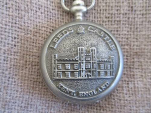 A.E.WILLIAMS FOB WATCH WITH T CHAIN IN ORIGINAL BOX - PERFECT WORKING ORDER - LEEDS CASTLE, KENT