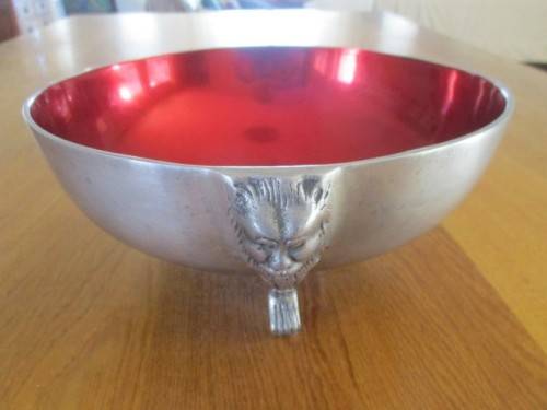 LOVELY TEKE FUNCTIONAL ART FOOTED PEWTER BOWL