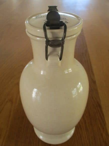 ANTIQUE 1900 KANNENBEER GLAZED STONEWARE ONE LITRE LIDDED BEER JUG