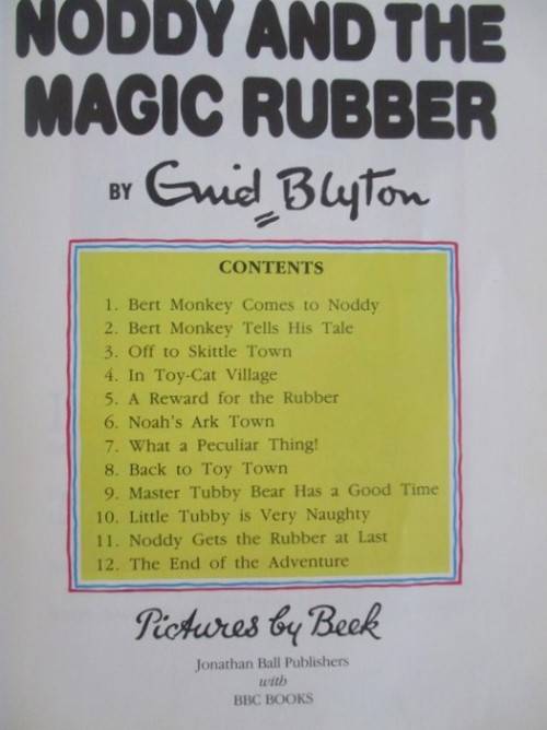 NODDY AND THE MAGIC RUBBER BY ENID BLYTON