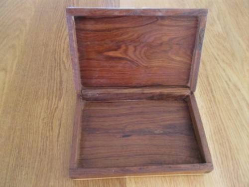 ELEGANT SOLID WOOD HANDCRAFTED BOX WITH BONE INLAY