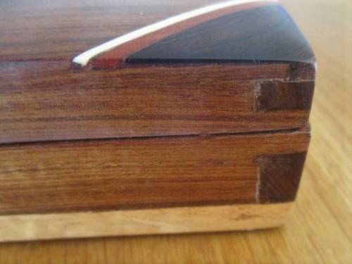 ELEGANT SOLID WOOD HANDCRAFTED BOX WITH BONE INLAY