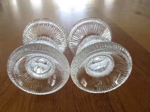 TWO BEAUTIFUL NORDIC DESIGN GLASS CANDLESTICKS MADE IN FRANCE