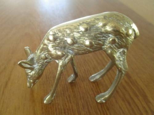 VINTAGE BRASS BAMBI DEER ORNAMENT - LOVELY!