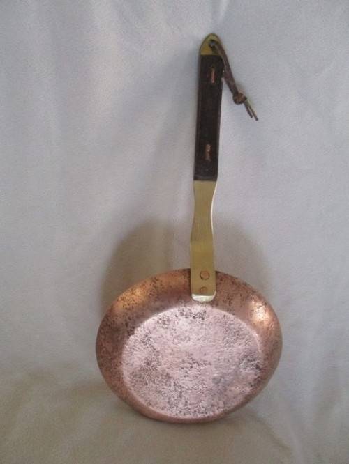 FOR CONTESSA ONLY - TWO DIFFERENT SIZED HAND FORGED COPPER PANCAKE PANS - SIGNED BY MAKER