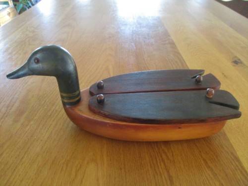ULTRA RARE - EARLY FEATHERS OF KNYSNA LARGE DUCK KEEPSAKE BOX PAINTED BY FOUNDER, CATHY VAN NIEKERK