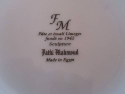 LOVELY FATHI MAHMOUD PATE ET EMAIL LIMOGES EGYPTIAN MUG IN EXCELLENT CONDITION