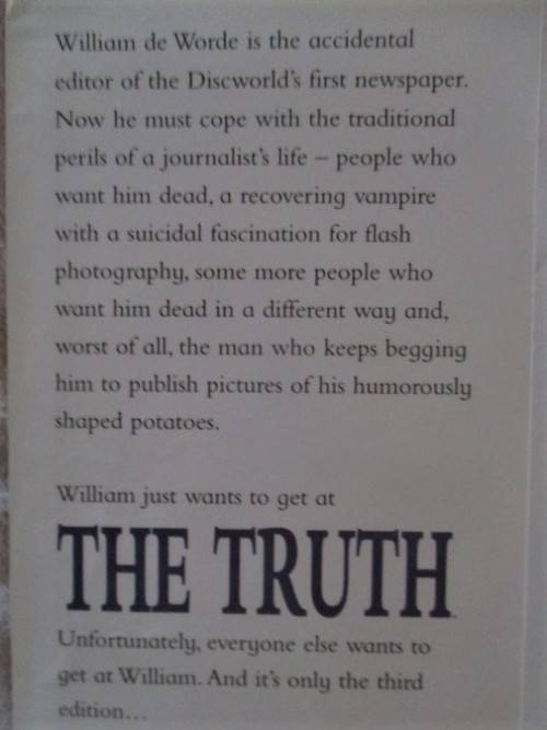 FIRST EDITION - HARDCOVER PLUS DUST JACKET - THE TRUTH (DISCWORLD NOVEL) - TERRY PRATCHETT