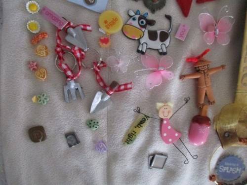 HUGE BATCH OF SALVAGED CARD/SCRAPBOOKING DECORATIONS