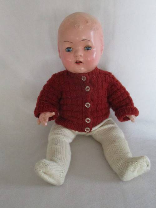 ANTIQUE RELIABLE, CANADA DOLL  - OPEN/CLOSE EYES & TWO CUTE FRONT TEETH
