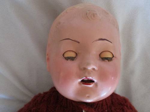 ANTIQUE RELIABLE, CANADA DOLL  - OPEN/CLOSE EYES & TWO CUTE FRONT TEETH