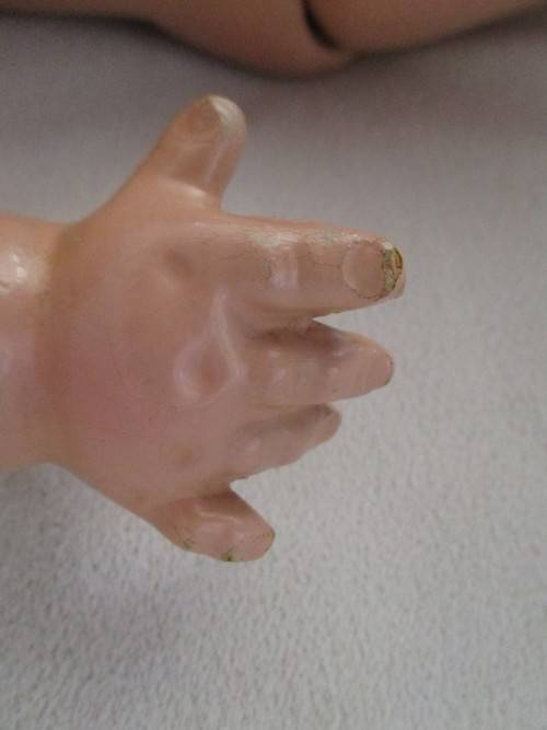 ANTIQUE RELIABLE, CANADA DOLL  - OPEN/CLOSE EYES & TWO CUTE FRONT TEETH