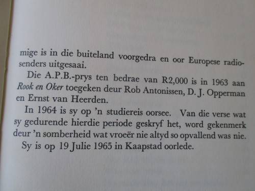 ULTRA RARE!!  FIRST EDITION -  KANTELSON - INGRID JONKER - HARD COVER PLUS DUST COVER