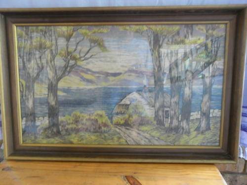LARGE STUNNING "NEEDLE PAINT" PICTURE - RARE AND PAINSTAKING WORK!!