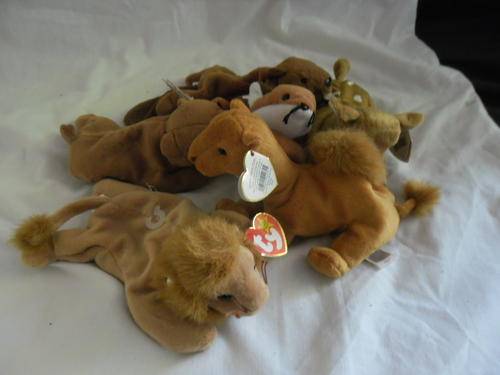SIX BROWN BEANIE BABIES FOR ONE PRICE