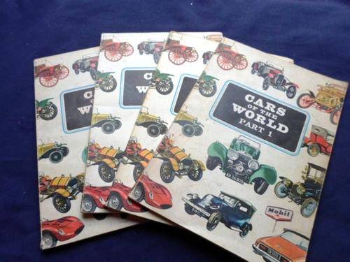 SOMETHING RARE!!  ALL FOUR PARTS OF MOBIL'S "CARS OF THE WORLD"  ISSUED AT MOBIL SERVICE STATIONS!!