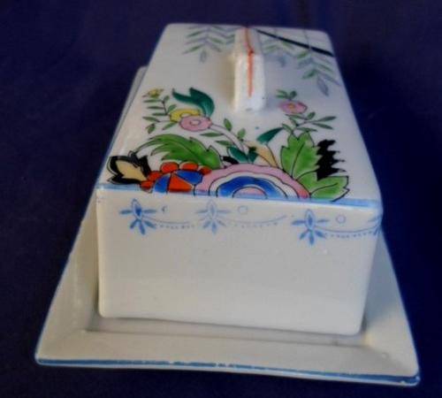 THE MOST EXQUISITE VINTAGE HAND PAINTED BUTTER DISH
