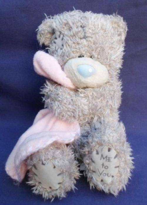 A SMALL 'SPECIAL LITTLE GIRL' TATTY TEDDY (ME TO YOU) HUGGING HER SECURITY BLANKET !!