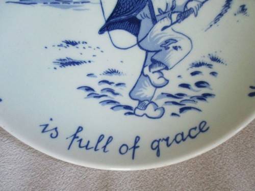 LIMITED EDITION VINTAGE 1973 ZENITH DELFT BLUE, HOLLAND BIRTHDAY PLATE - TUESDAY`S CHILD (BOY)