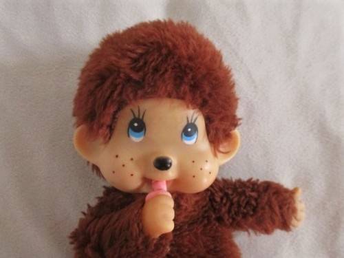 VINTAGE 1970`s/80`s DUMMY-SUCKING SEKIGUCHI MONCHHICHI MONKEY - LIGHT BROWN