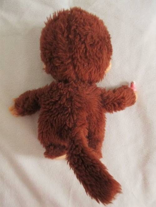 VINTAGE 1970`s/80`s DUMMY-SUCKING SEKIGUCHI MONCHHICHI MONKEY - LIGHT BROWN