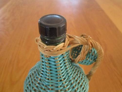 RARE!  3 VINTAGE 1930`s KWV WINES WICKER COVERED EAU DE COLOGNE PERFUME BOTTLES - AWESOME CONDITION