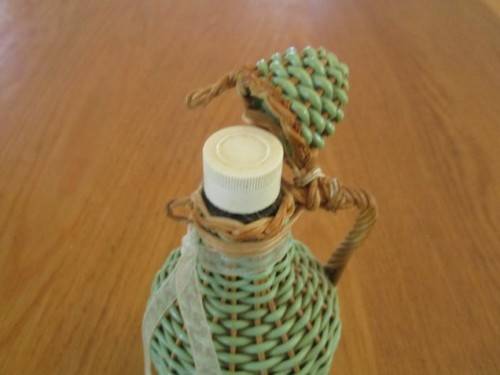 RARE!  3 VINTAGE 1930`s KWV WINES WICKER COVERED EAU DE COLOGNE PERFUME BOTTLES - AWESOME CONDITION