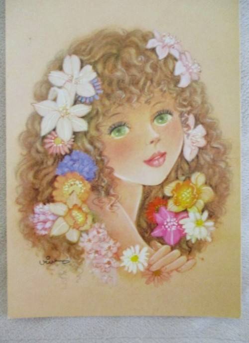 SIX PRETTY, VINTAGE EDICROMO POSTCARDS SIGNED VIVES