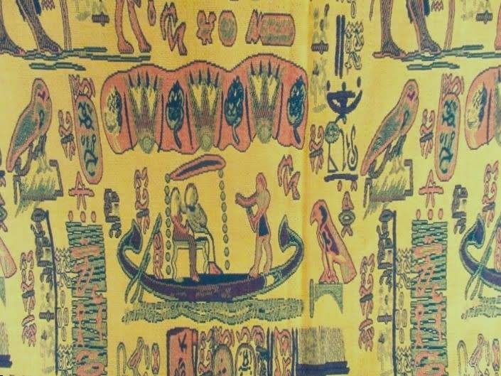 VERY LARGE AND STRIKING REVERSIBLE EGYPTIAN CLOTH/THROW MADE FROM WOVEN MATERIAL - 2.3M X 1.39M